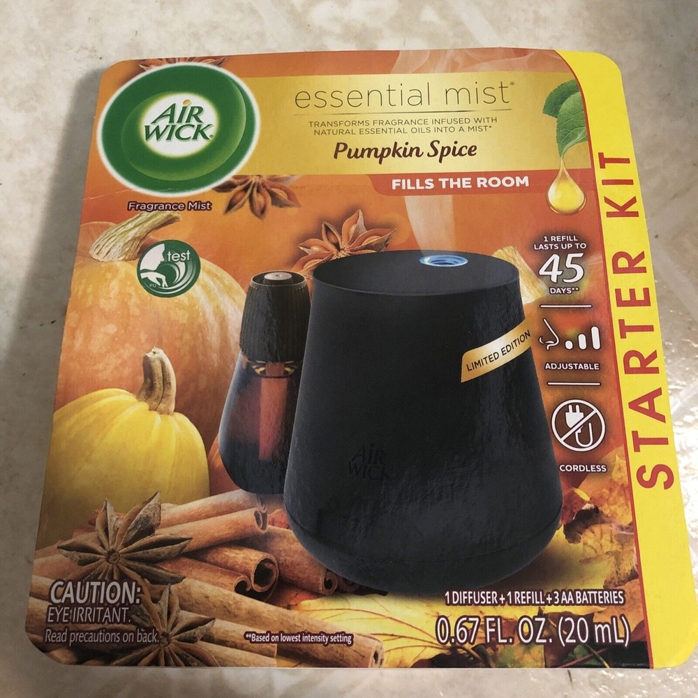 Air Wick Essential Mist Pumpkin Spice Starter Kit Limited Edition White NiceGift